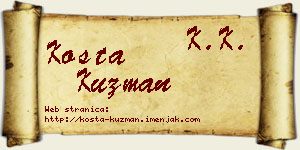 Kosta Kuzman vizit kartica
